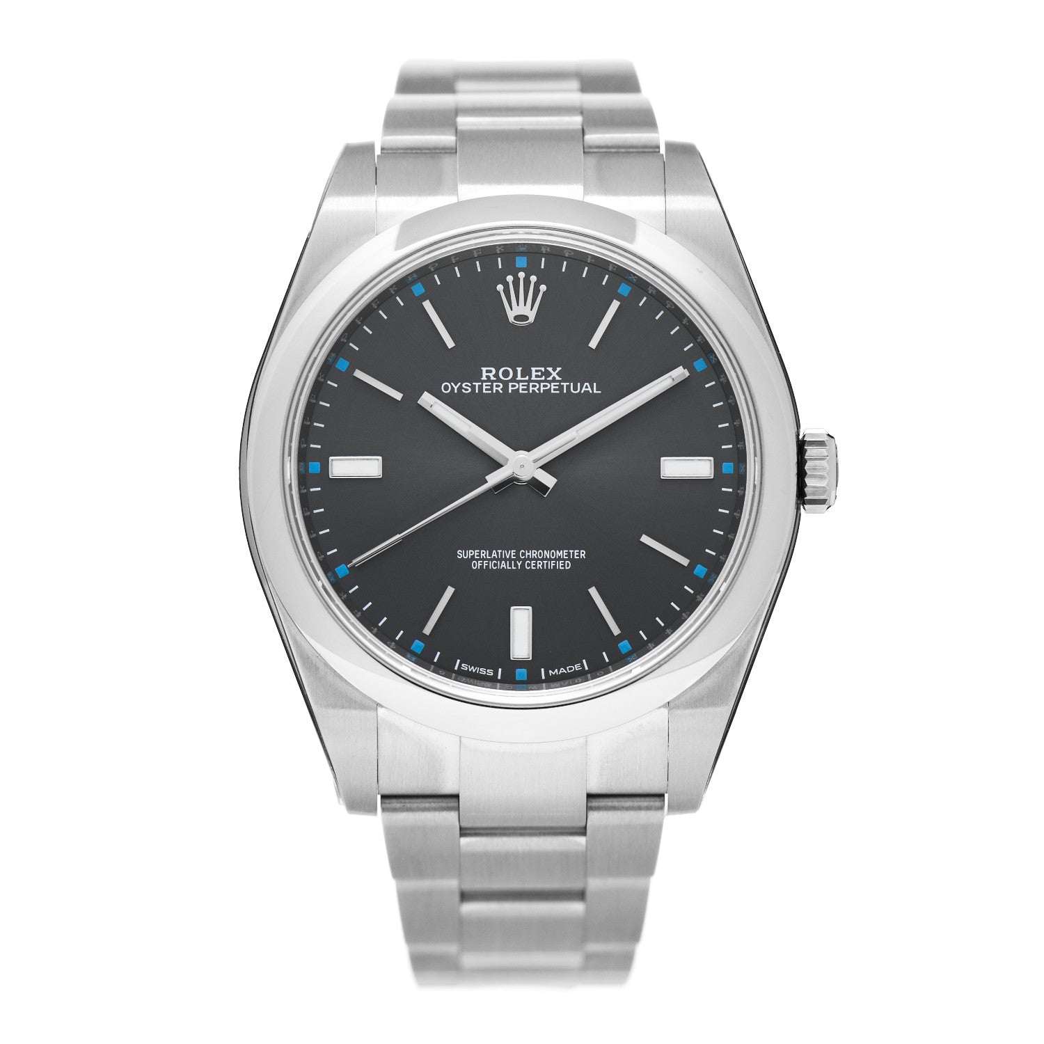 Rolex Stainless Steel 39mm Oyster Perpetual Watch Rhodium 114300 1 of 5