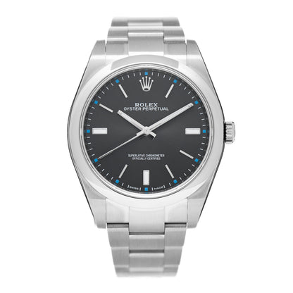 Rolex Stainless Steel 39mm Oyster Perpetual Watch Rhodium 114300 1 of 5