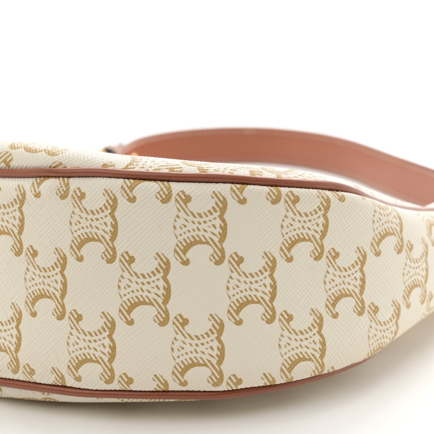 Celine Canvas Calfskin Ava Triomphe Shoulder Bag White 10 of 10