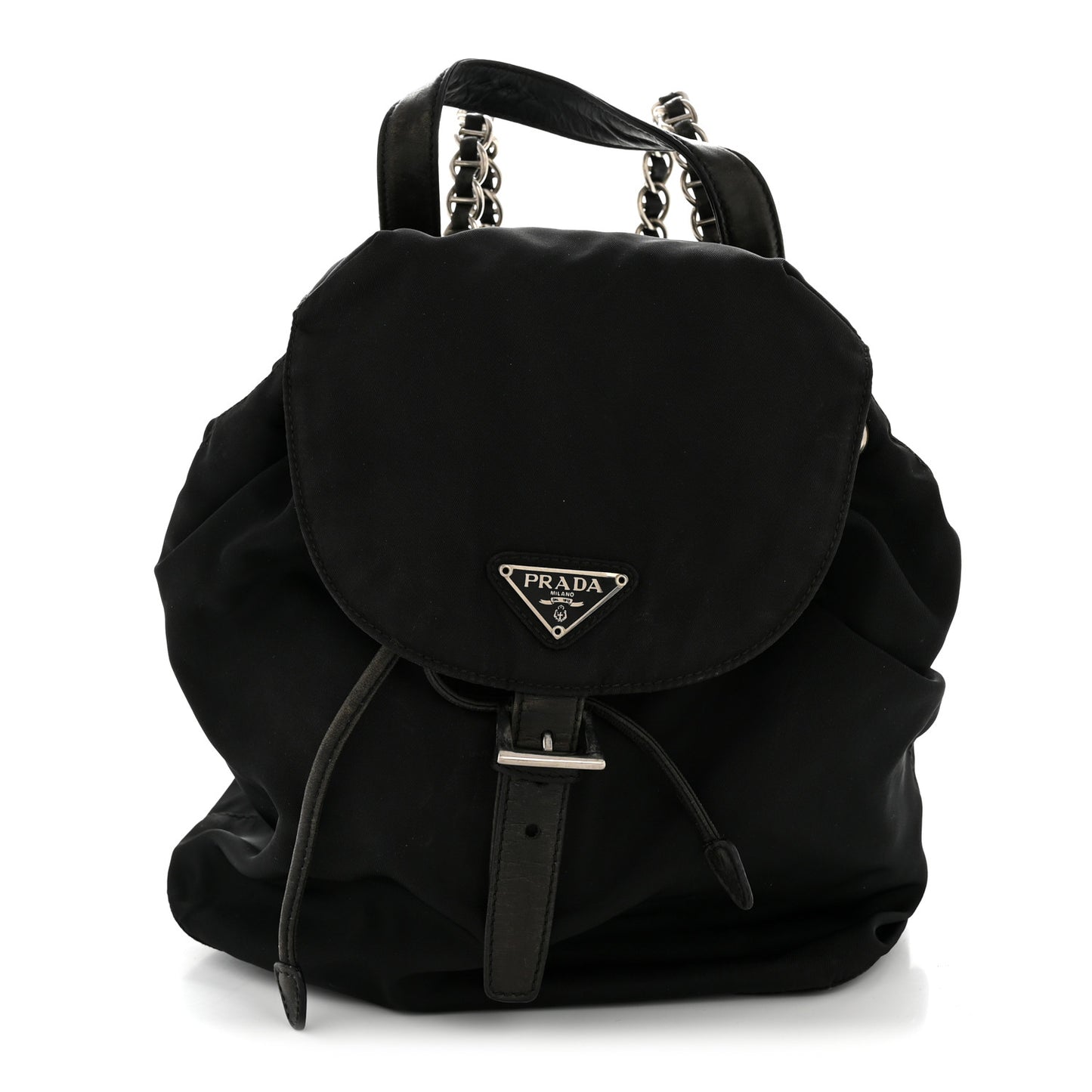 Tessuto Nylon Vela Chain Backpack Black