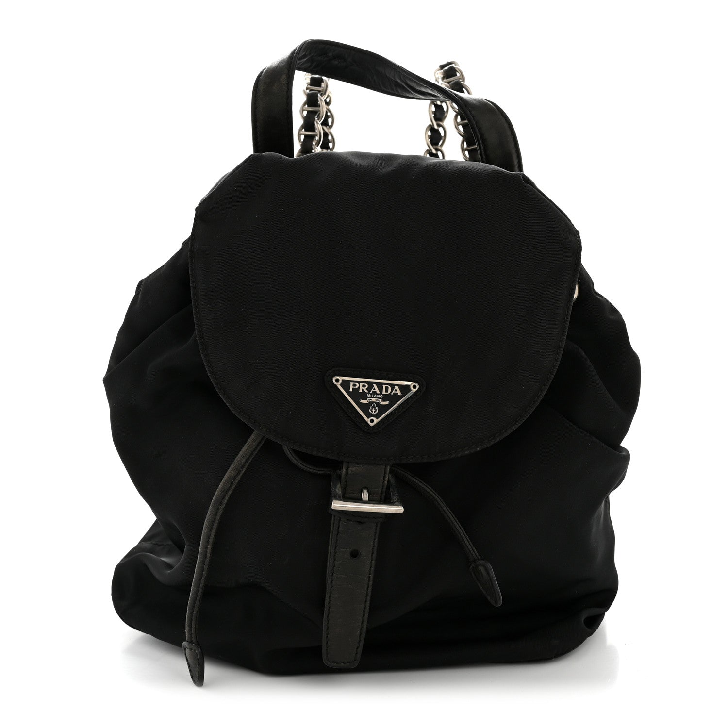 Prada Tessuto Nylon Vela Chain Backpack Black 1 of 15