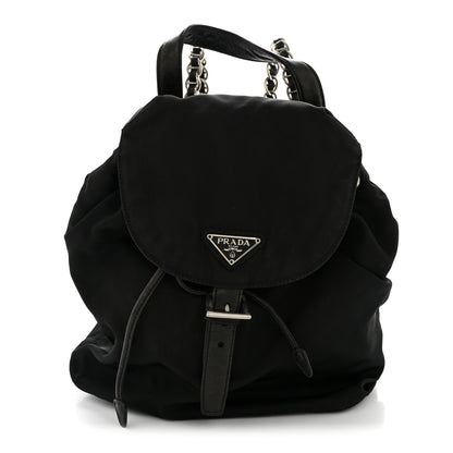 Prada Tessuto Nylon Vela Chain Backpack Black 1 of 15