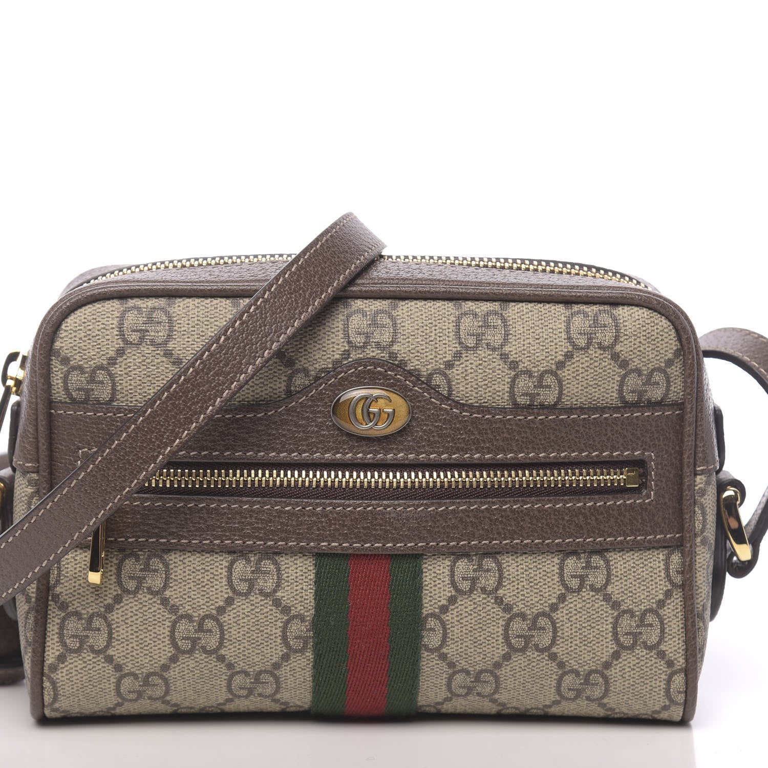 Gucci GG Supreme Monogram Web Mini Ophidia Shoulder Bag Brown 10 of 10