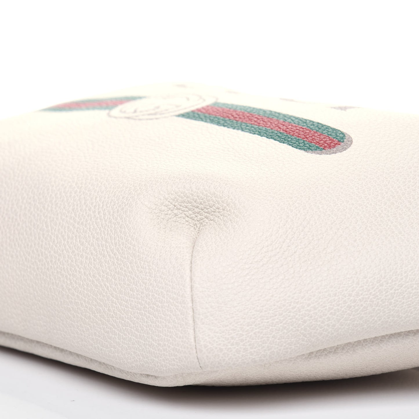 Grained Calfskin Logo Belt Bag White