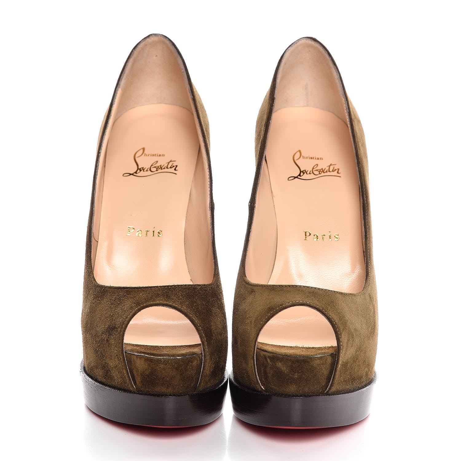 Christian Louboutin Suede Palais Royal Trepointe 140 Pumps 38.5 Bronze 2 of 10