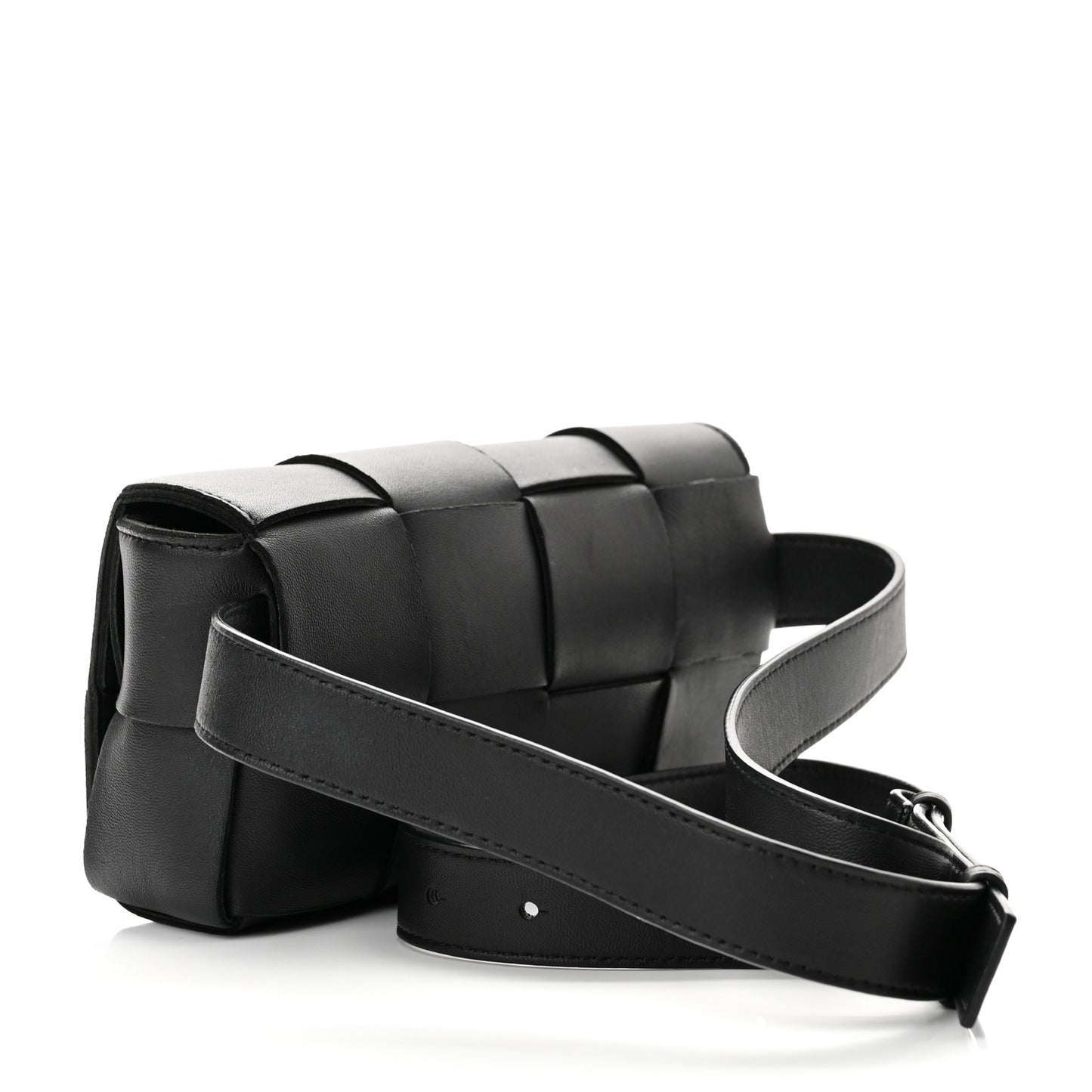 Nappa Maxi Intreccio The Belt Cassette Bag Black