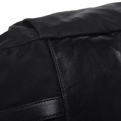 Prada Nylon Tessuto Soft Calfskin Small Shopping Satchel Black 15 of 34