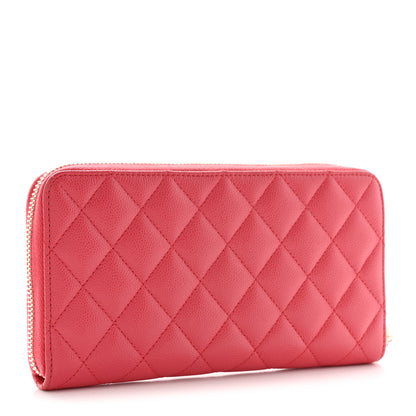 Chanel Caviar Quilted Medium Zip Around Wallet Dark Pink 3 of 15