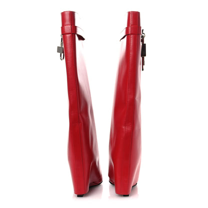 Givenchy Calfskin Shark Lock Pant Boots 40 Red 6 of 13