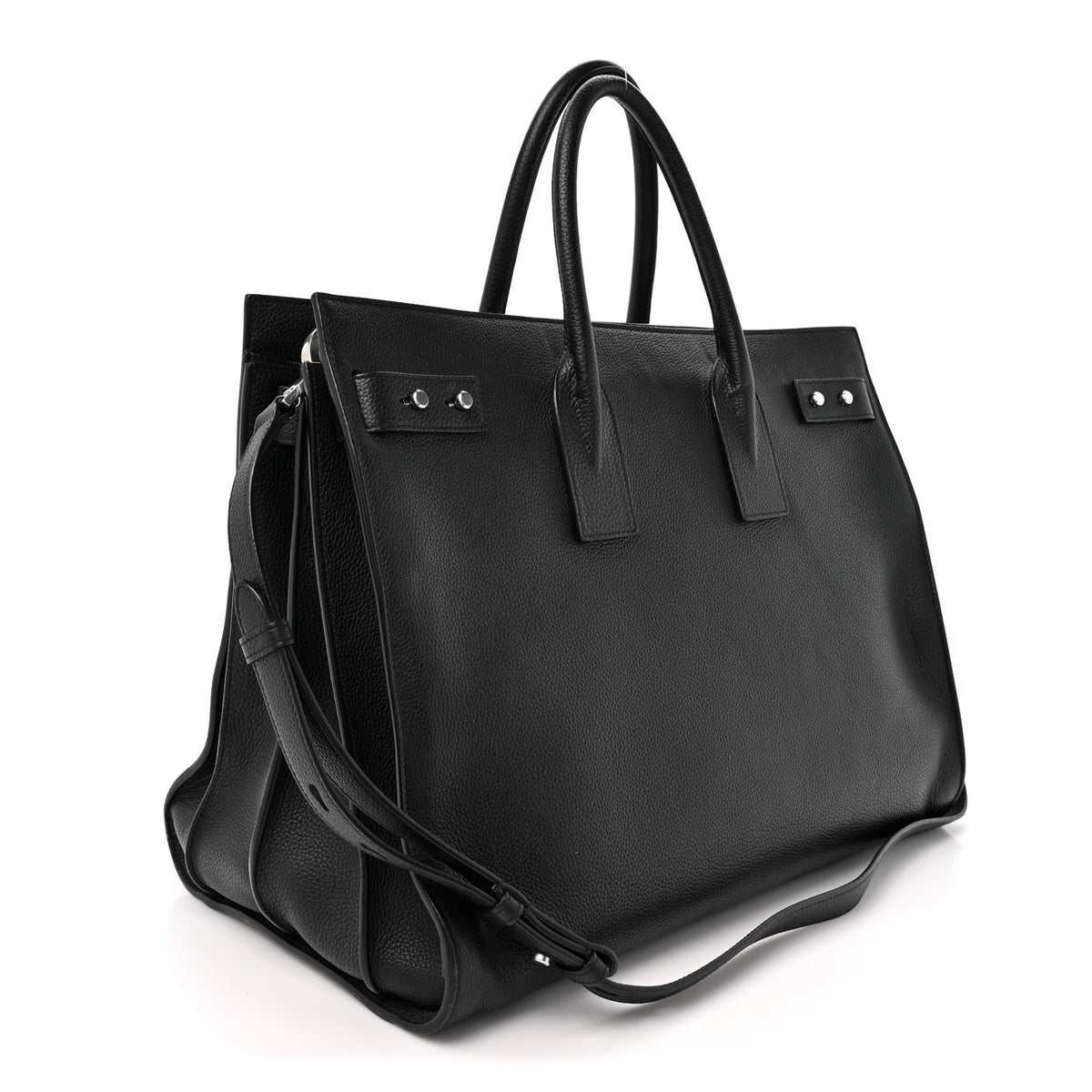 Grained Calfskin Large Souple Sac De Jour Black