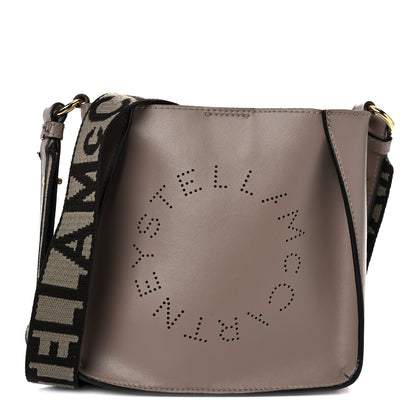 Stella McCartney Eco Alter Nappa Perforated Logo Tiny Crossbody Dark Taupe 1 of 14