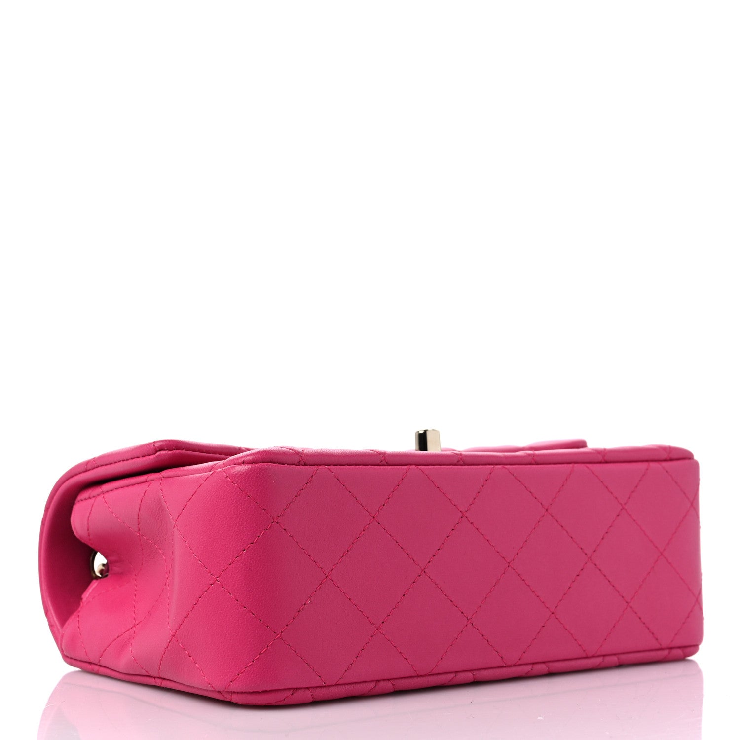 Chanel Lambskin Quilted Mini Rectangular Flap Fuchsia 4 of 10