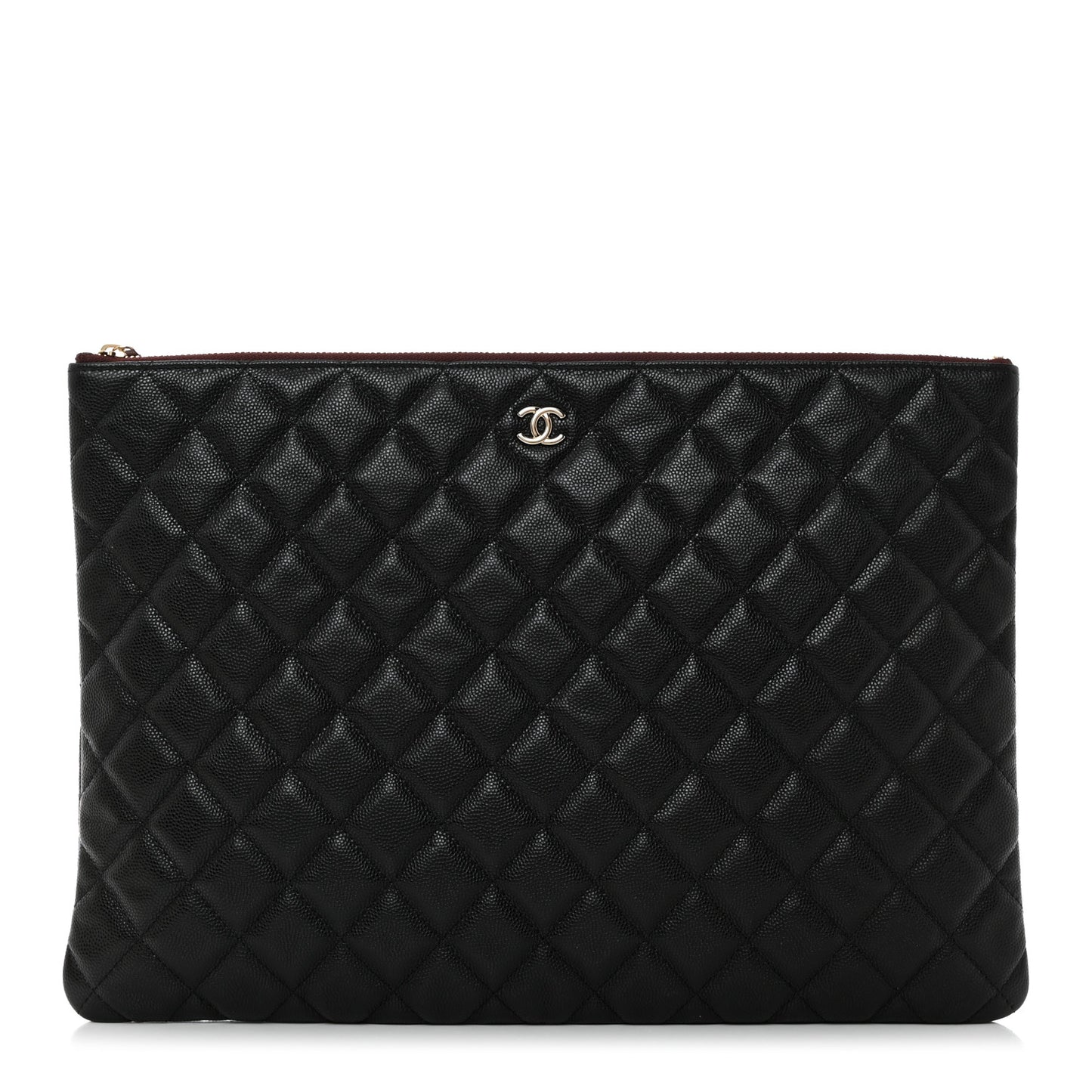 Caviar Quilted Large Cosmetic Case Black