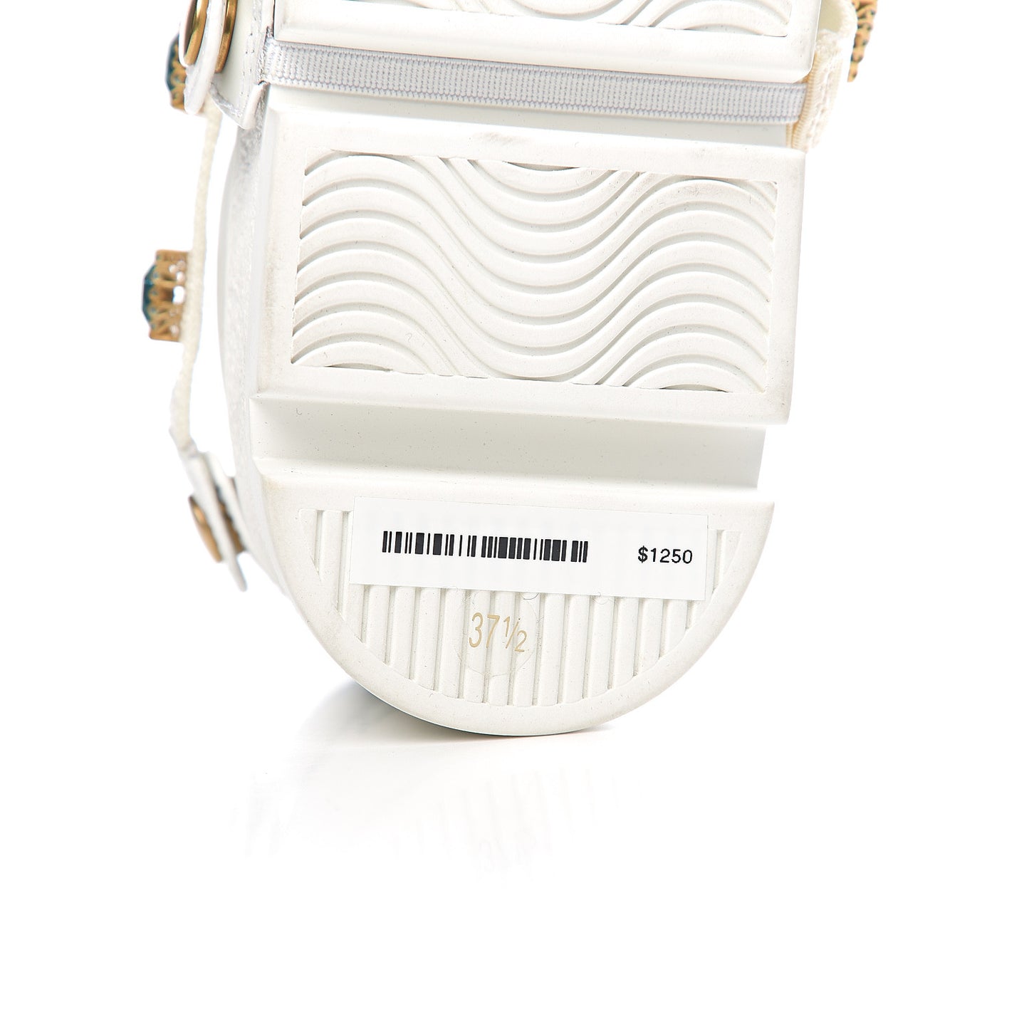 Calfskin Removable Crystals Bee Embroidered Ace Platform Sneakers 37.5 White
