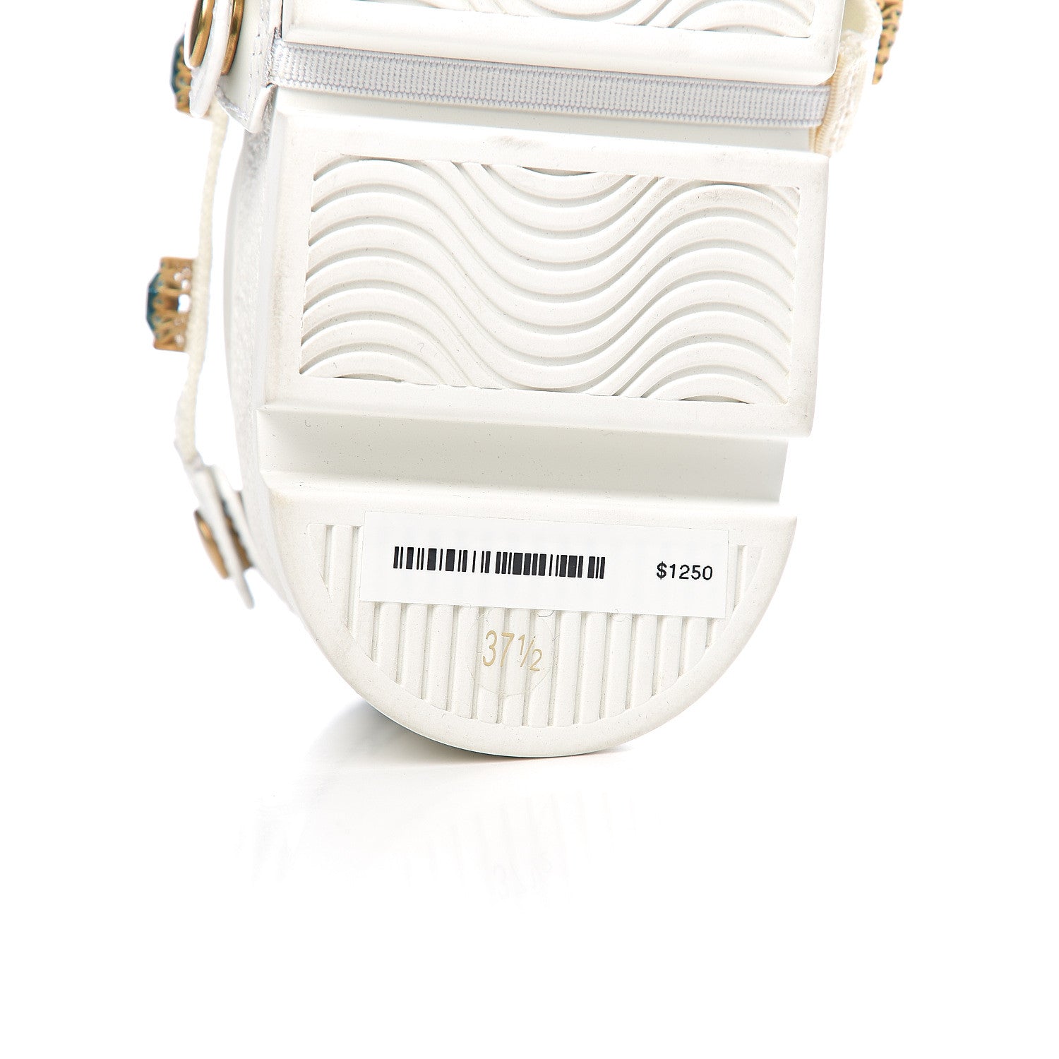 Gucci Calfskin Removable Crystals Bee Embroidered Ace Platform Sneakers 37.5 White 11 of 11