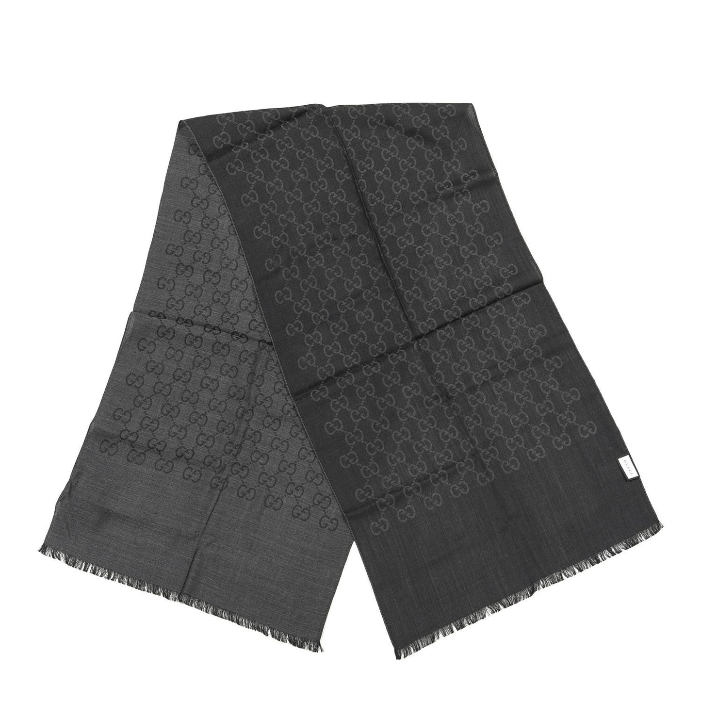Wool Silk GG Monogram GGNat Scarf Anthracite