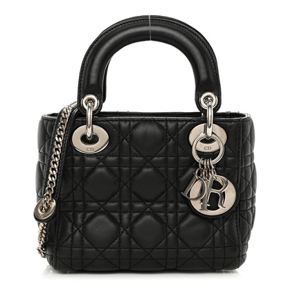 Christian Dior CHRISTIAN DIOR Lambskin Cannage Mini Lady Dior Black 1 of 10