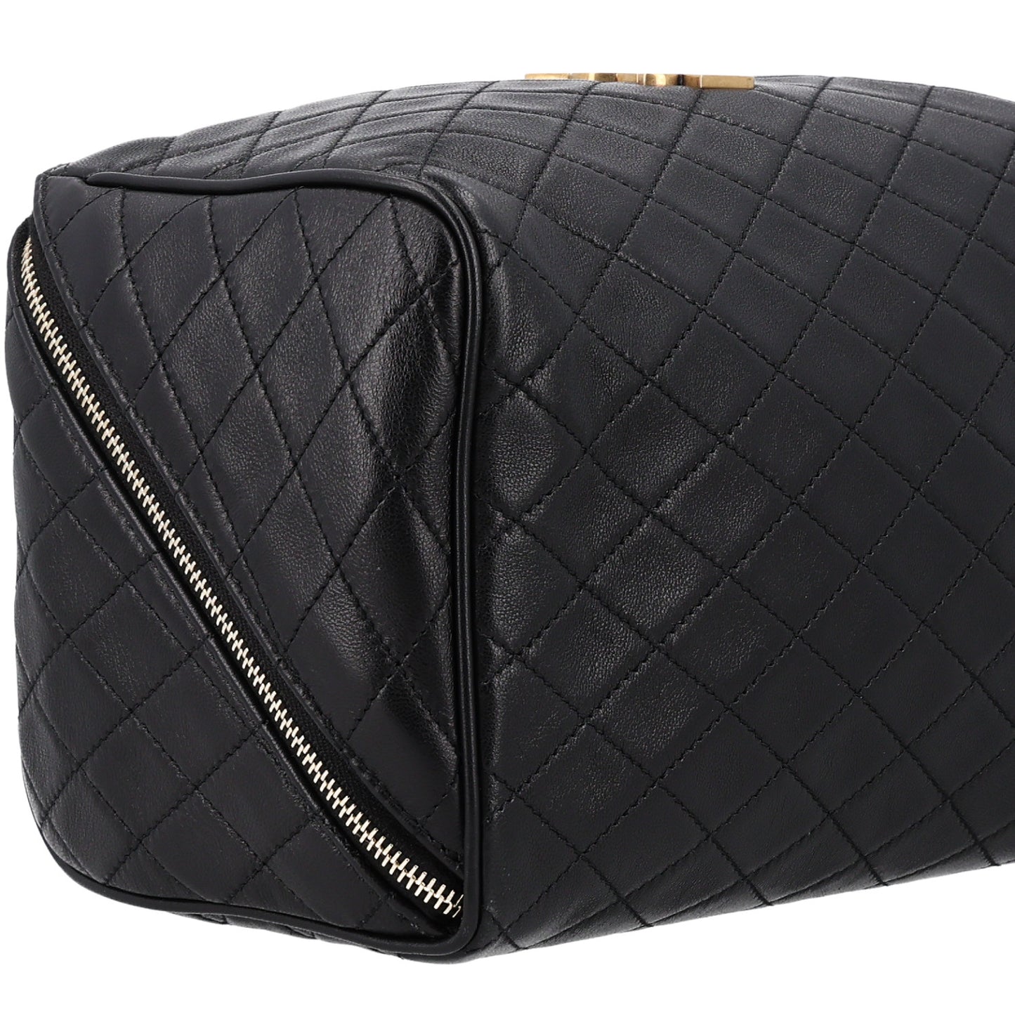 Lambskin Quilted Gaby Vanity Case Black