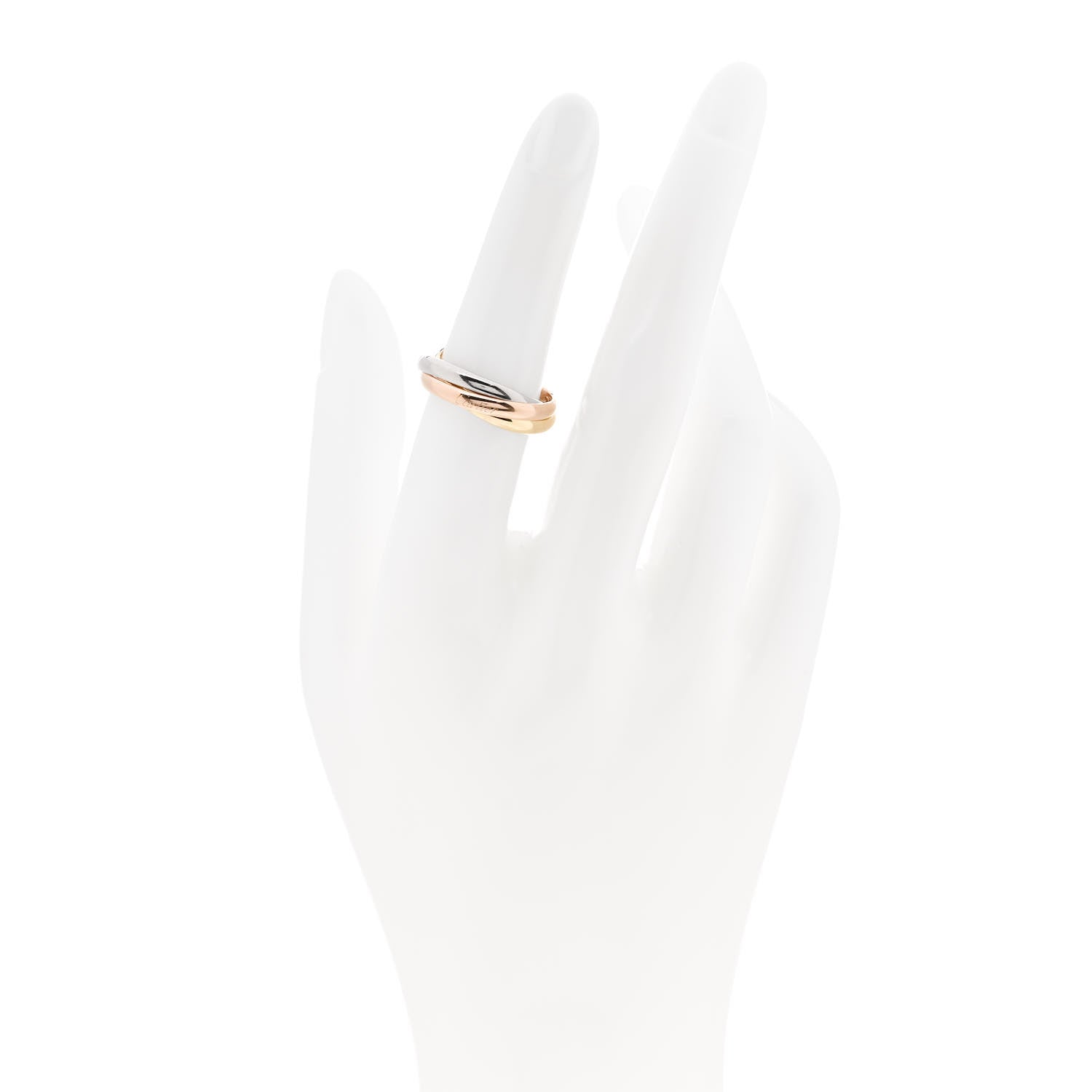 Cartier 18K Pink Yellow White Gold Small Trinity Ring 51 5.75 2 of 5