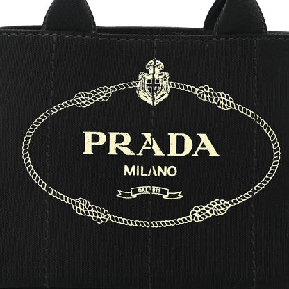Prada Canapa Small Logo Tote Black Talco 8 of 10