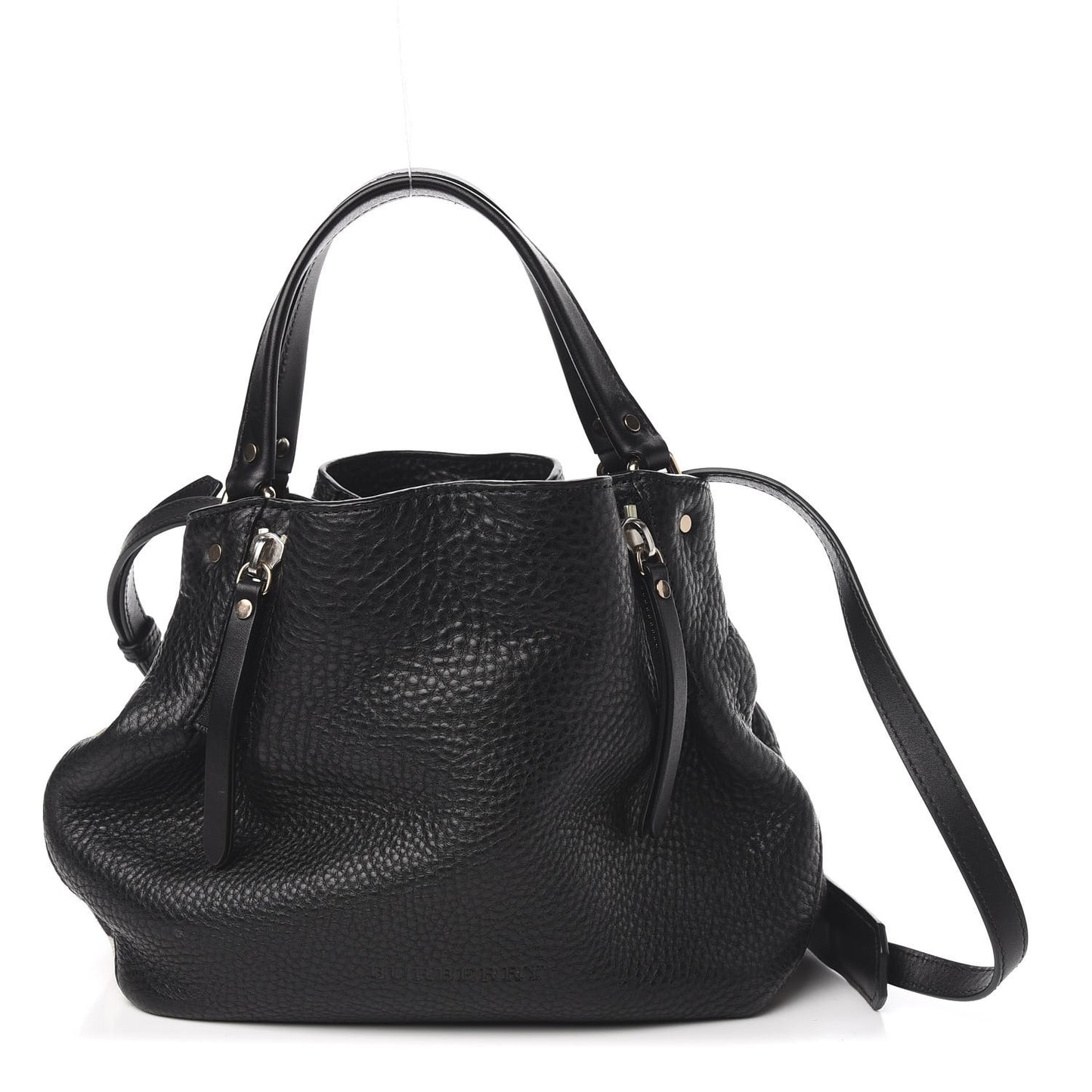 Grainy Calfskin House Check Small Maidstone Black