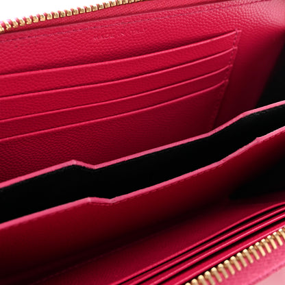 Saint Laurent Grain De Poudre Matelasse Chevron Monogram Phone Wallet Pink 10 of 12