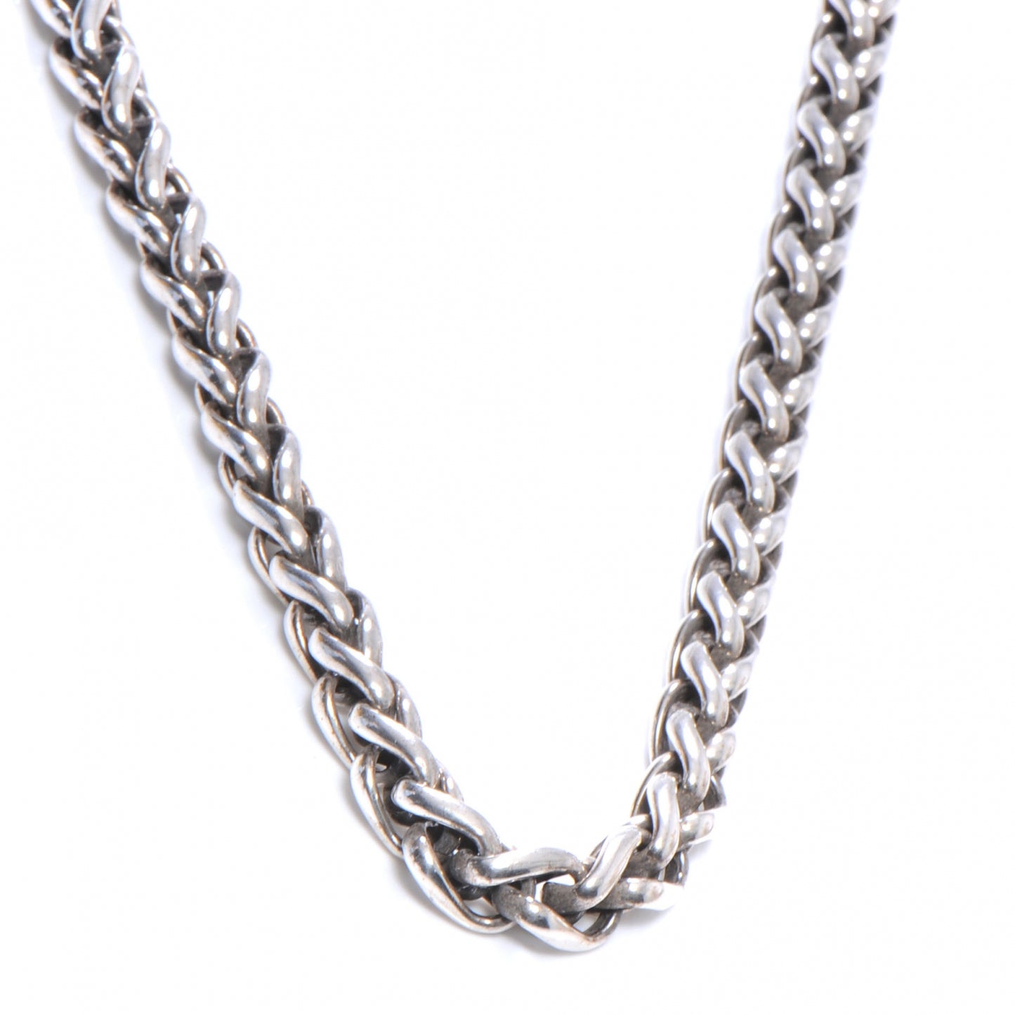 14K Gold Sterling Silver Wheat Chain Necklace