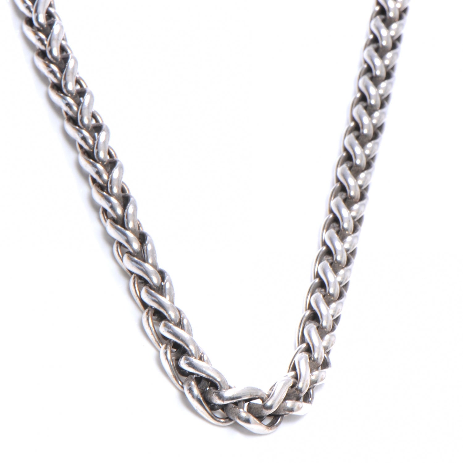 David Yurman 14K Gold Sterling Silver Wheat Chain Necklace 1 of 6
