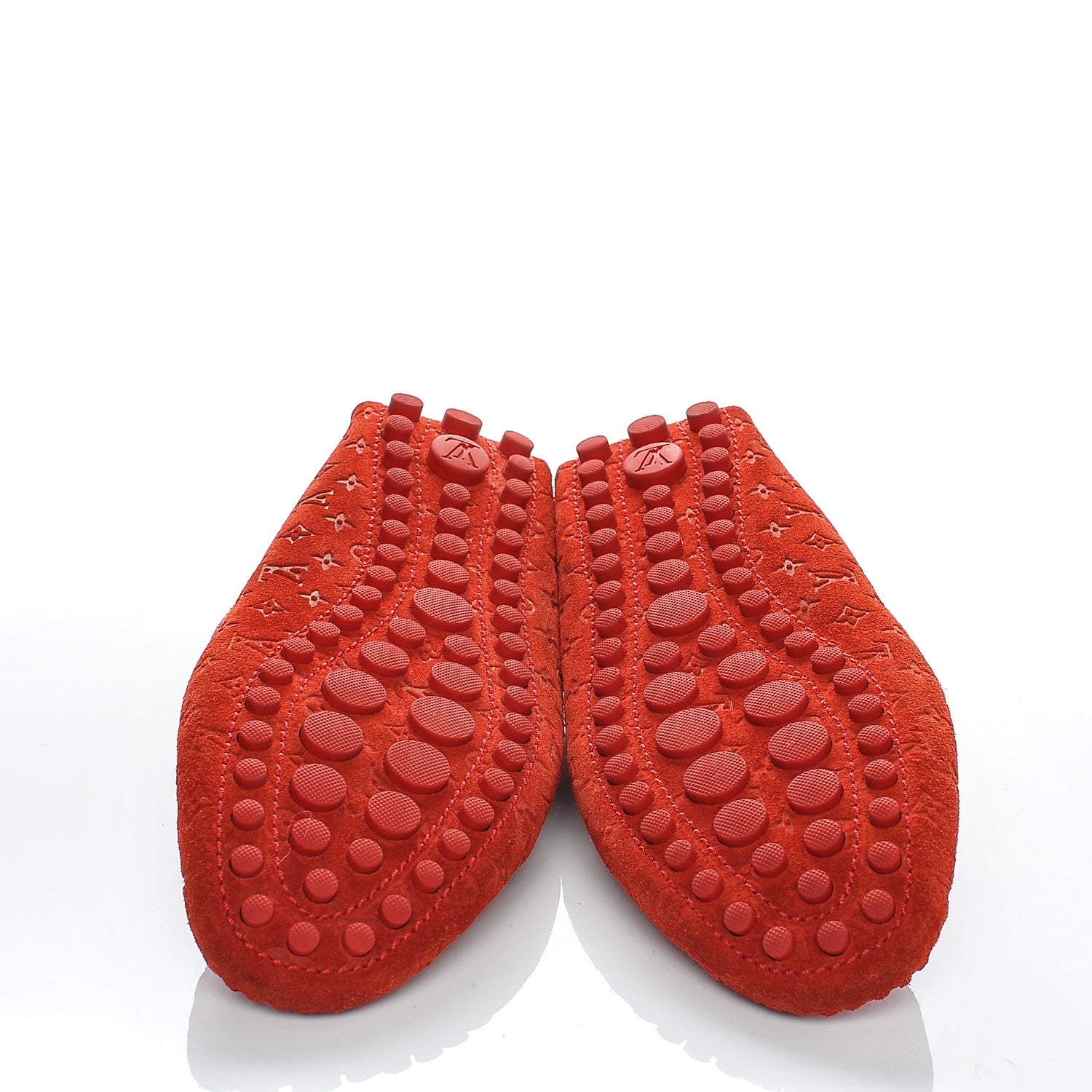 Louis Vuitton Suede Monogram Gloria Loafers 36 Rouge 5 of 6
