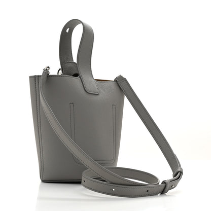 Loewe Soft Grained Calfskin Mini Pebble Bucket Bag Pearl Grey 3 of 11