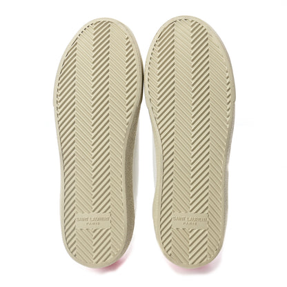 Saint Laurent Calfskin Embroidered Mens Court Classic Sneakers 38 White Pink 4 of 7