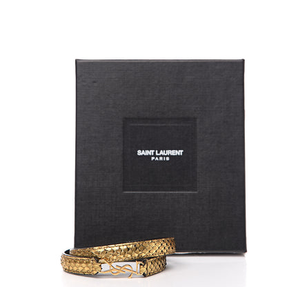 Saint Laurent Brass Snakeskin Bracelet Gold 3 of 3