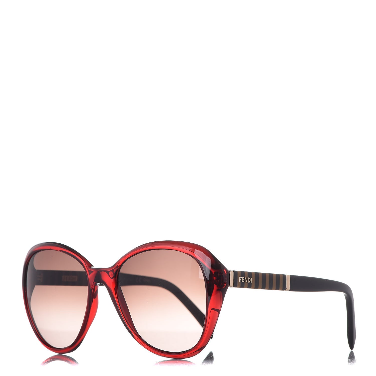 Fendi Oversized Round Sunglasses FS 5348 Red Black 1 of 7
