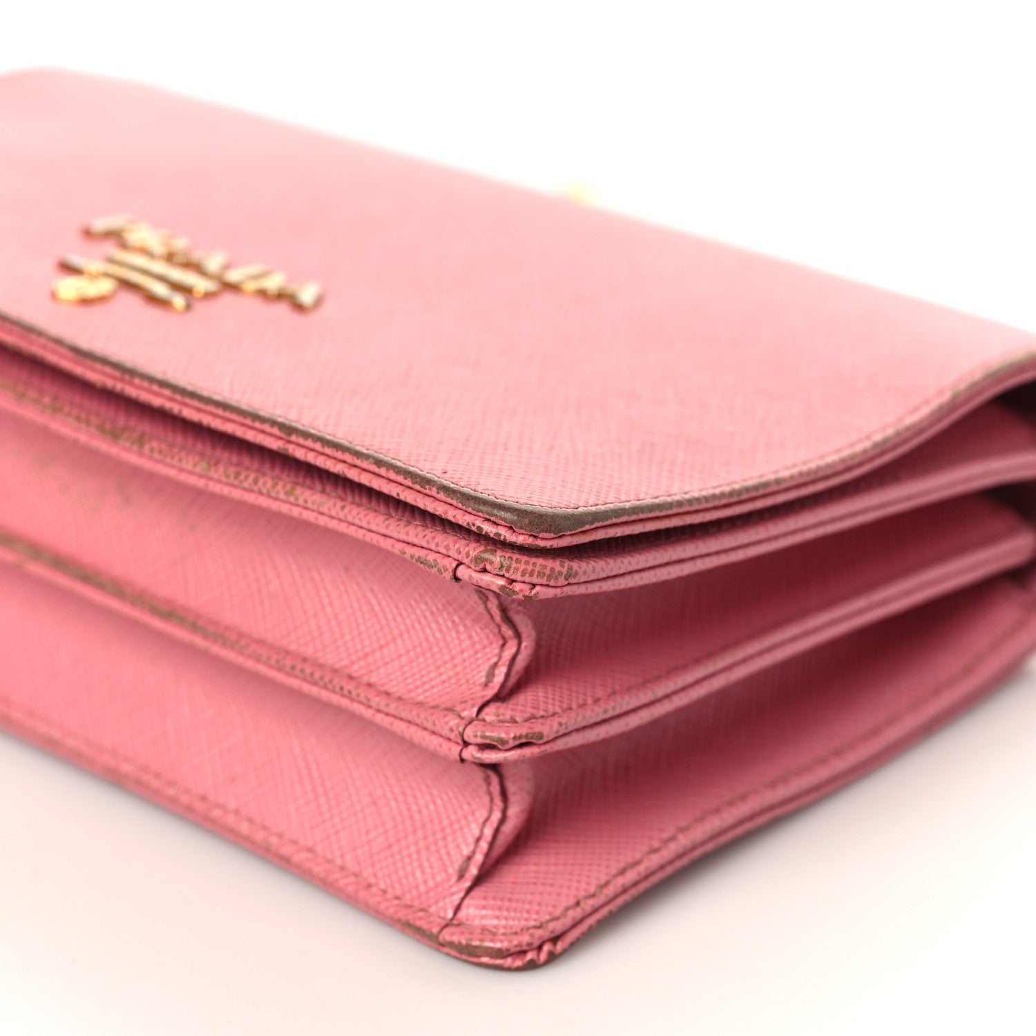 Prada Saffiano Lux Chain Wallet Petalo 8 of 14