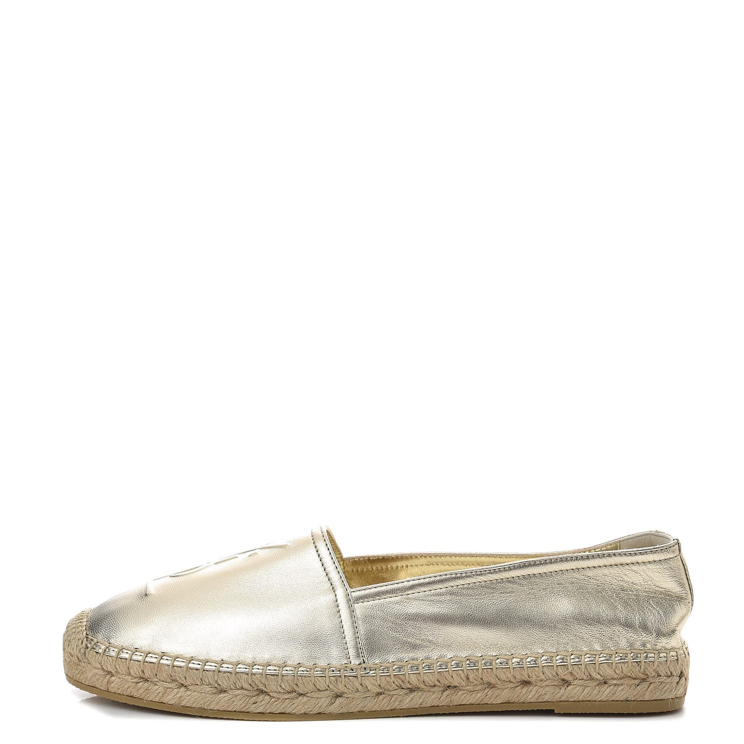 Metallic Lambskin Monogram Espadrilles 39.5 Gold
