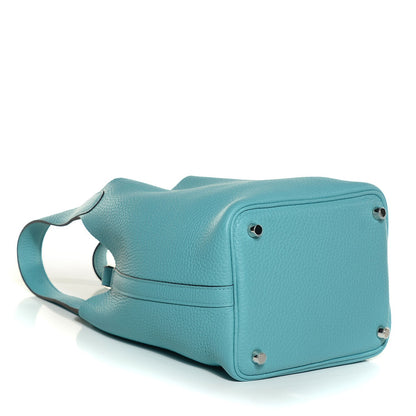Hermes Taurillon Clemence Picotin Lock 18 PM Bleu Saint Cyr 6 of 16
