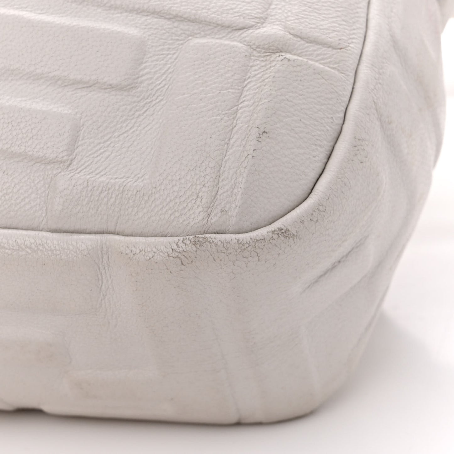 Nappa FF 1974 Embossed Baguette White