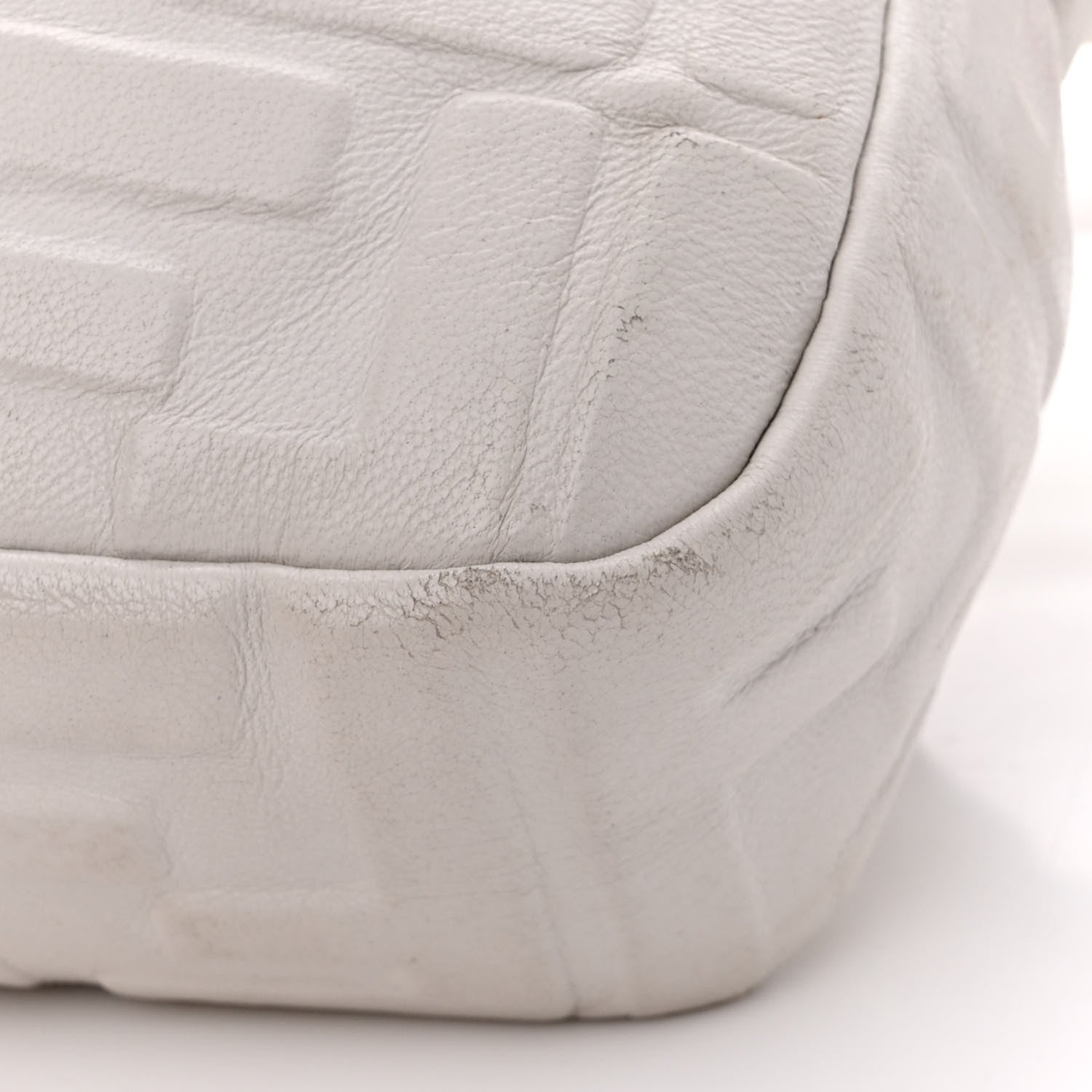 Fendi Nappa FF 1974 Embossed Baguette White 19 of 23