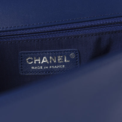 Chanel Lambskin Quilted New Medium Boy Flap Dark Blue 8 of 11