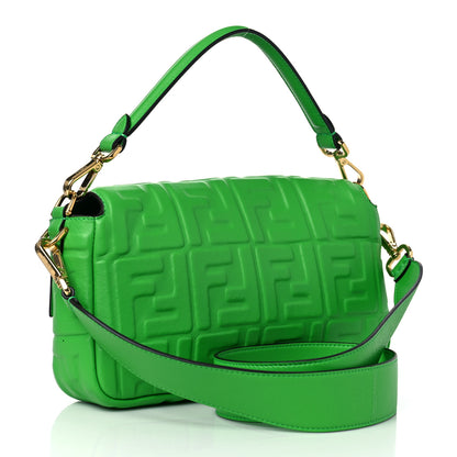 Fendi Nappa FF 1974 Embossed Baguette Tomatillo 2 of 10