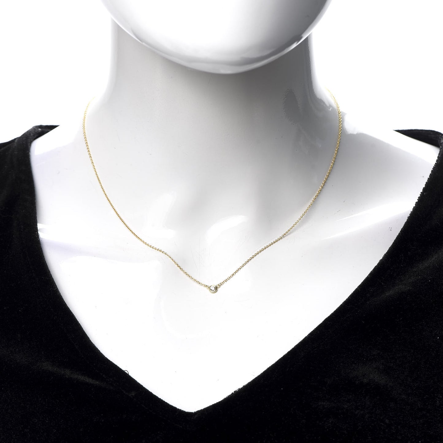 18K Yellow Gold Diamond .09ct Elsa Peretti Diamonds by the Yard Pendant Necklace
