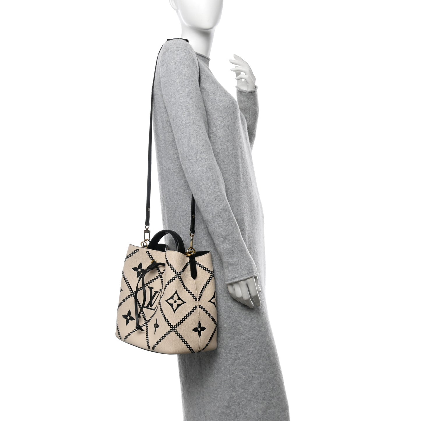 Empreinte Monogram Giant Broderies Neonoe MM Cream Black