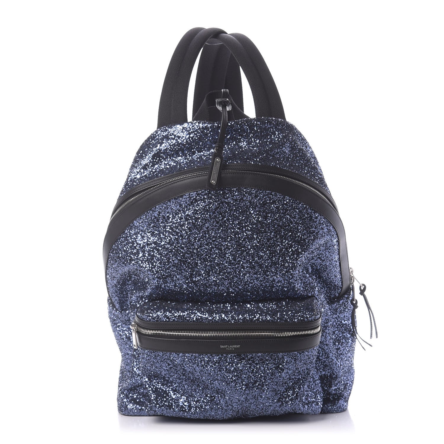 Saint Laurent Glitter Canvas City Backpack Blue 1 of 12