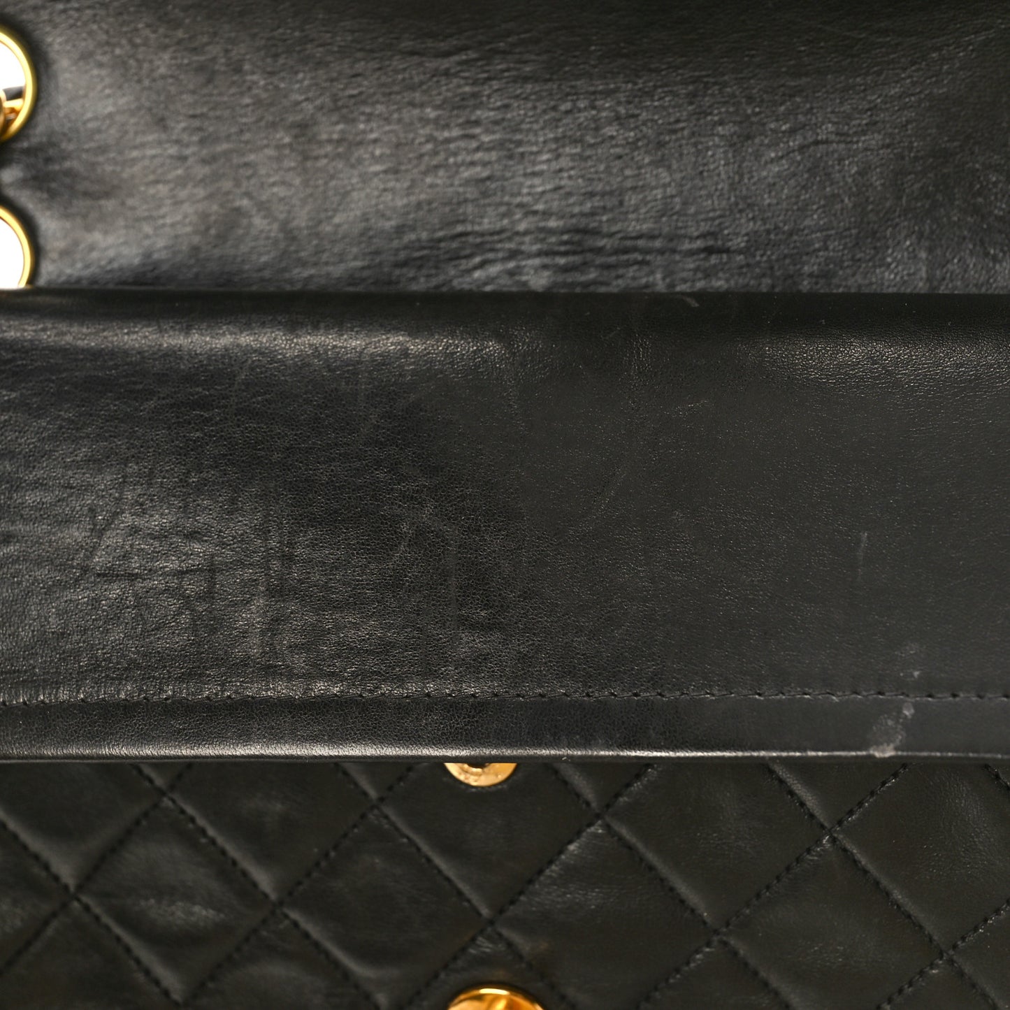 Lambskin Quilted Medium Double Flap Black