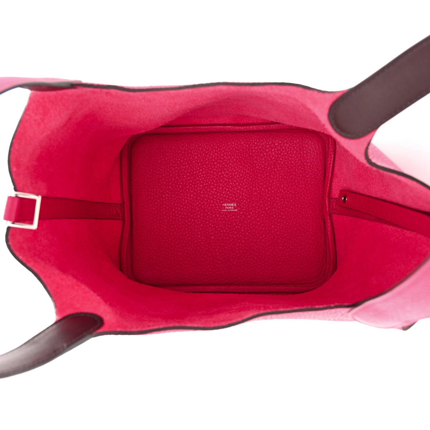 Taurillon Clemence Swift Eclat Picotin Lock 22 MM Framboise Rouge Sellier