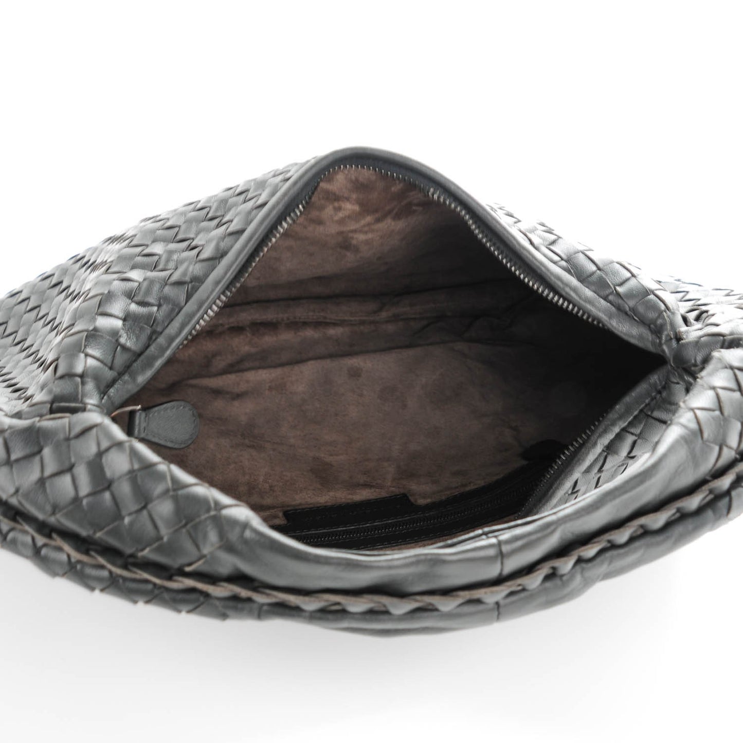 Nappa Intrecciato Medium Veneta Hobo Dark Grey