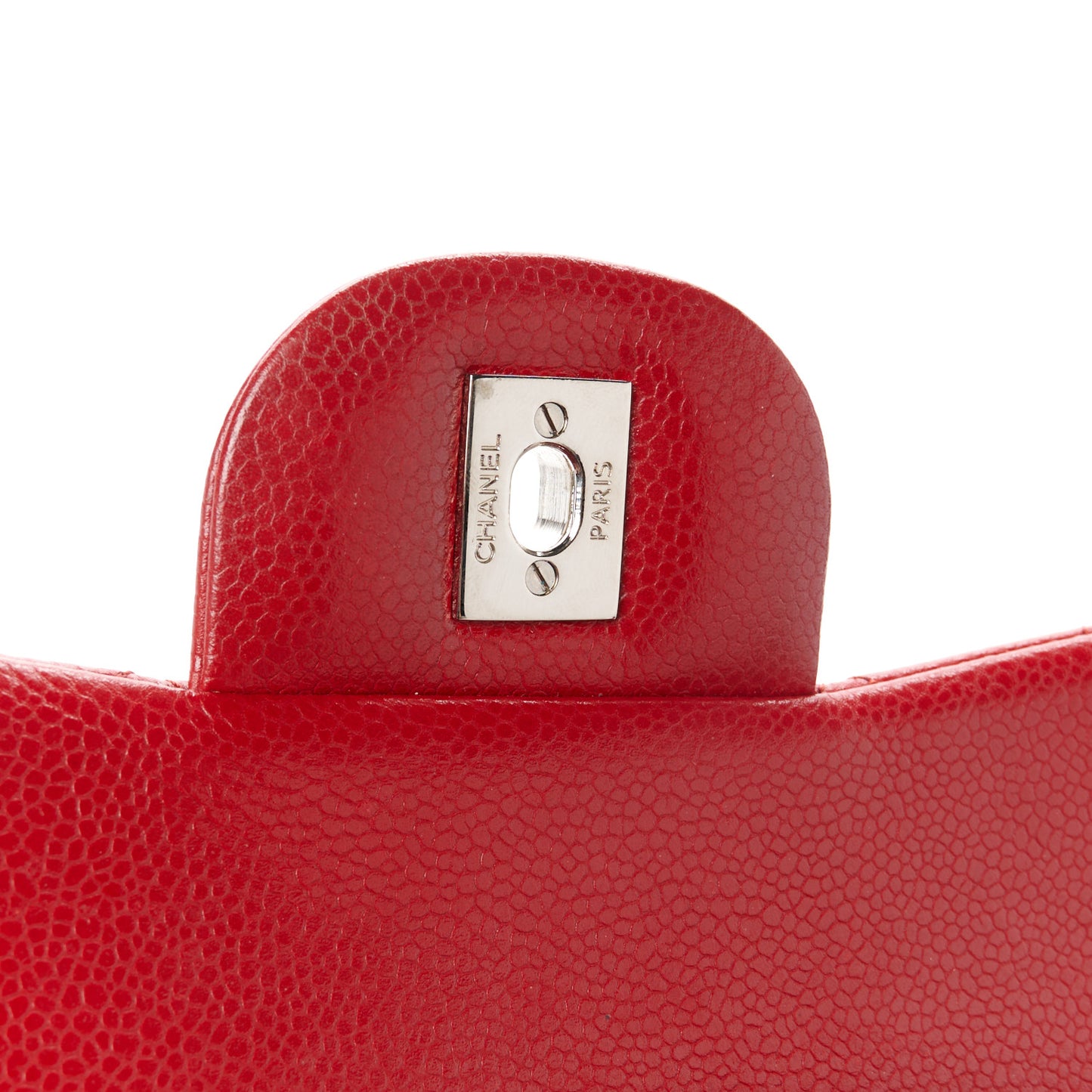 Caviar Quilted Jumbo Double Flap Red