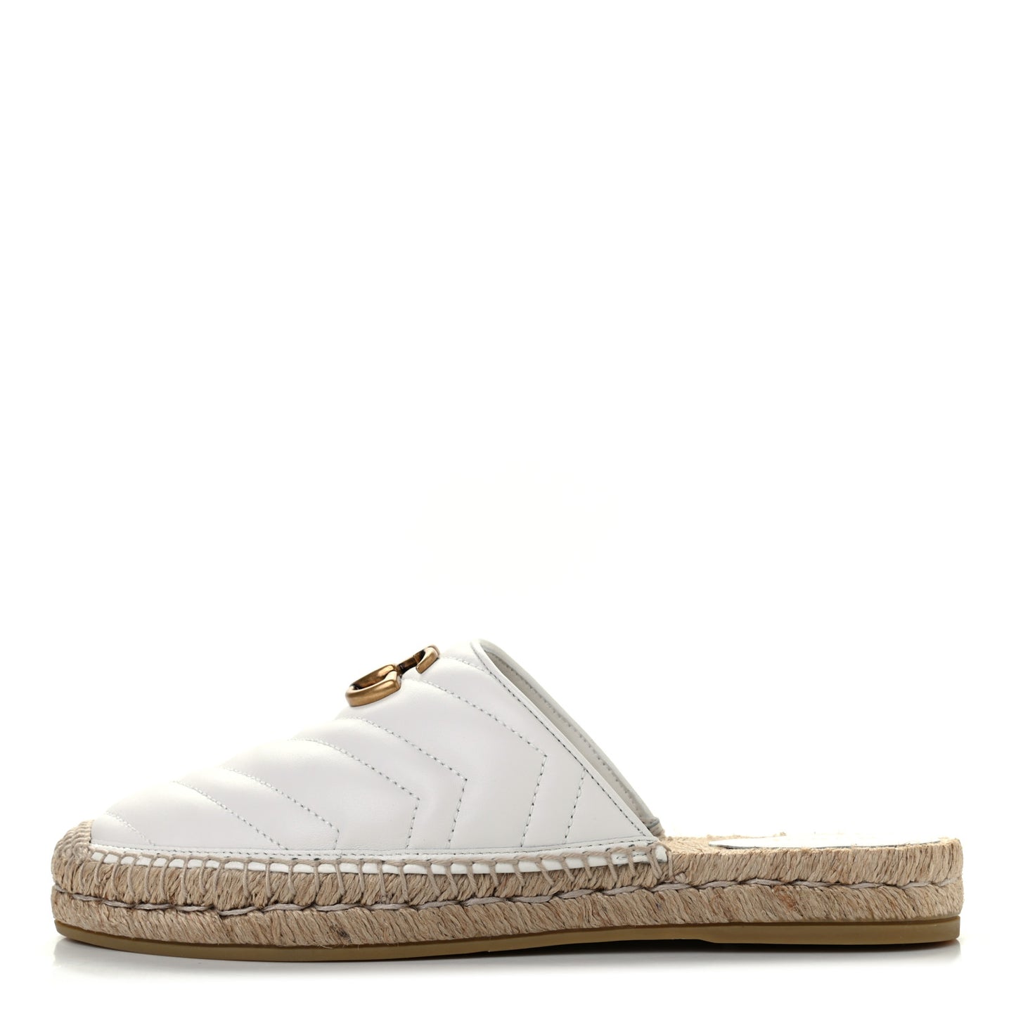 Nappa Matelasse GG Marmont Espadrille Slippers 39 Great White