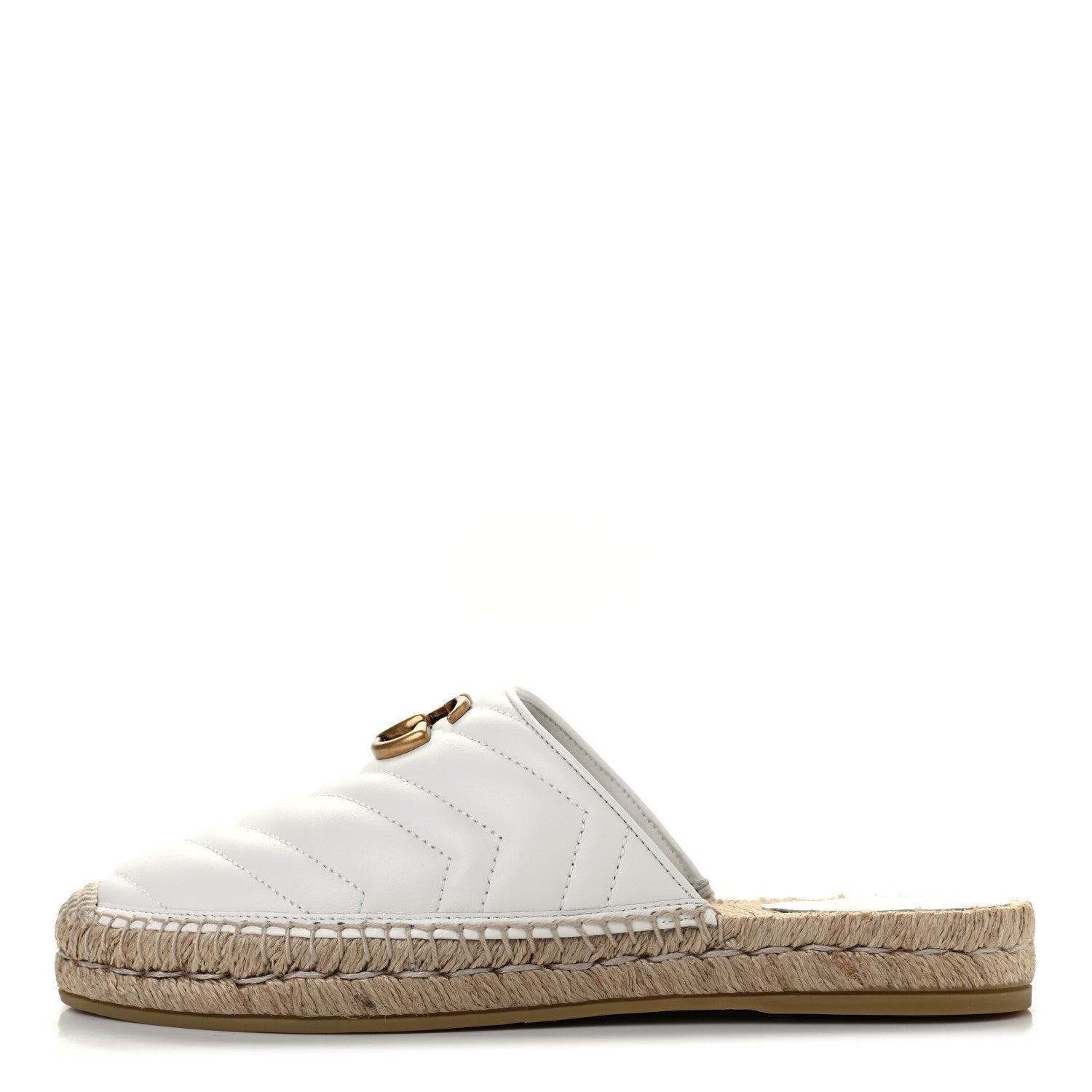 Gucci Nappa Matelasse GG Marmont Espadrille Slippers 39 Great White 1 of 16