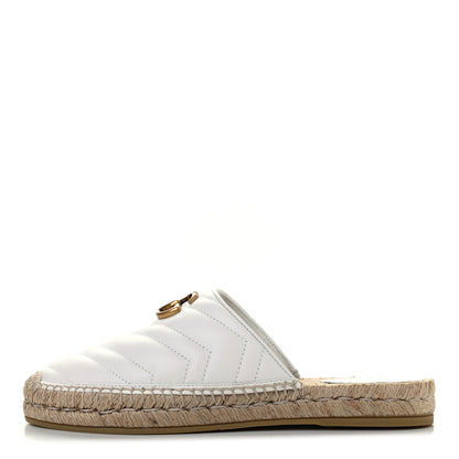 Gucci Nappa Matelasse GG Marmont Espadrille Slippers 39 Great White 1 of 16